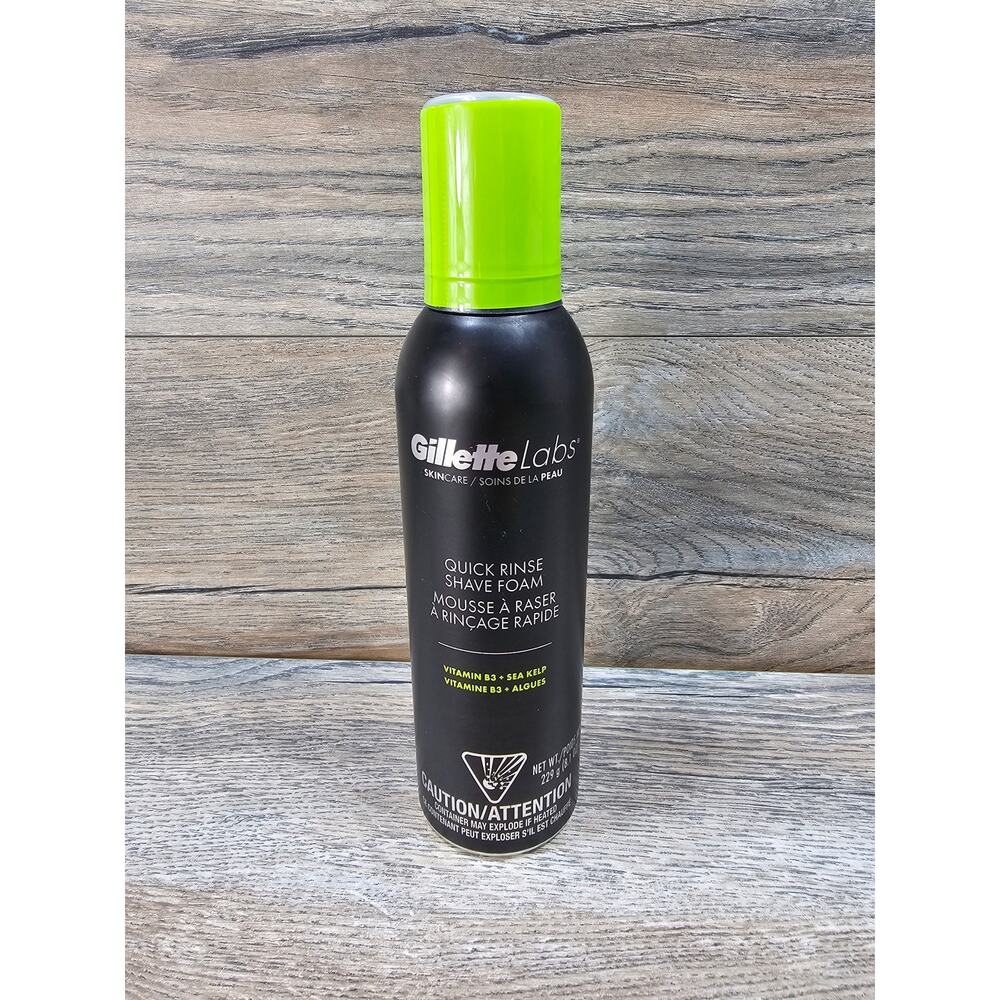 Gillette Labs Men’s Quick Rinse Shave Foam Vitamin B3 & Sea Kelp 8.1oz
